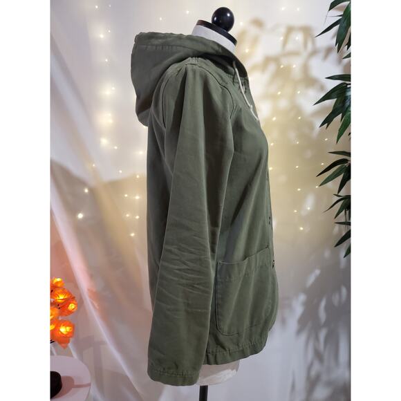 Mollusk Surf Shop California Sunset Green Hooded Canvas Jacket Womens Size S - Picture 4 of 10